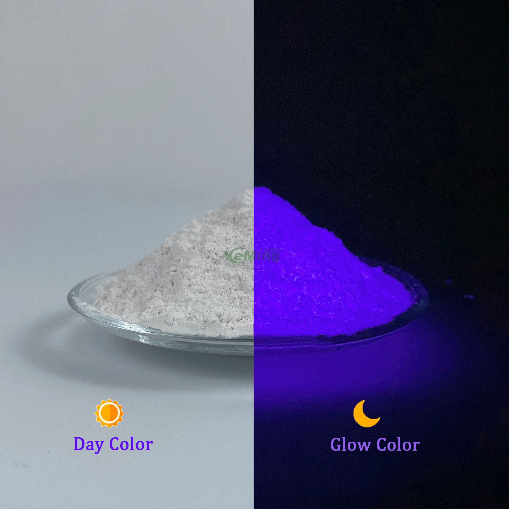Factory Wholesale Uv Glow Powder Brightest Purple Glow in The Dark Pigment