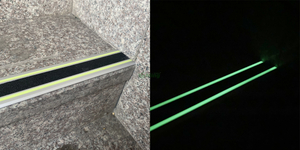 Photoluminescent aluminium anti slip stair nosing