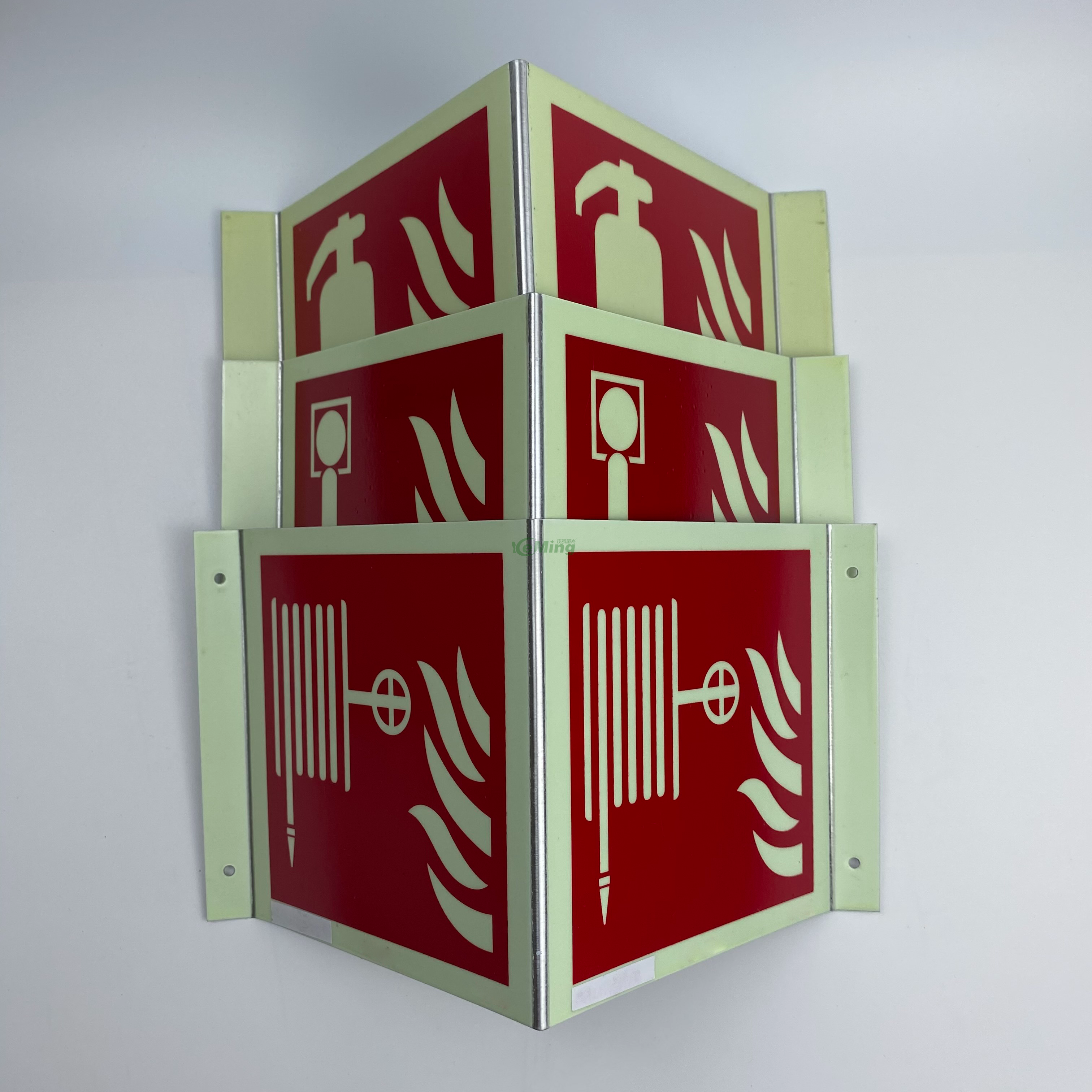 Fire Safety Hose Sign, Fire Sprinkler Water Sign, Red Signal, Fire Hose Reel Sign Glow in The Dark 