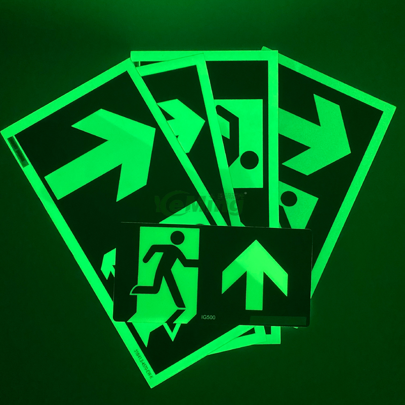 Wholesale Running Man Exit Sign Glow in The Dark Photoluminescent Signs Signage