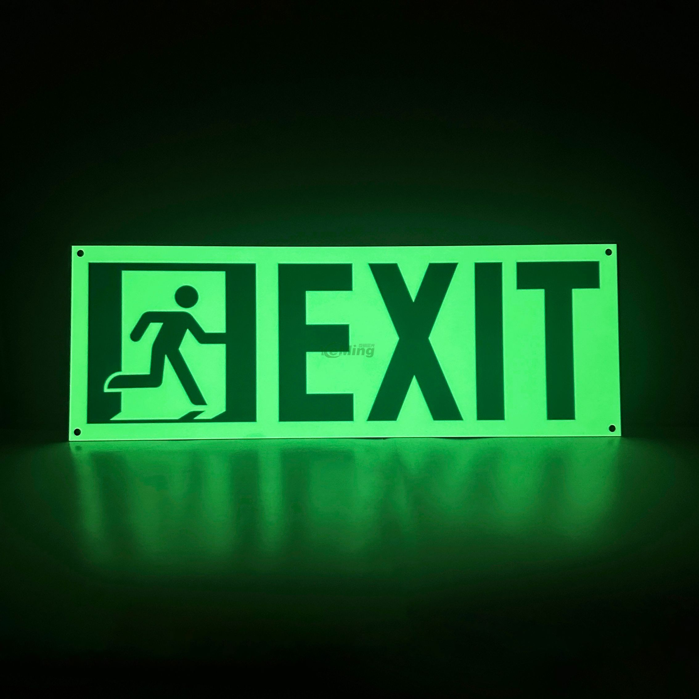 Photoluminescent sign manufacturer safety photoluminescent running man exit sign hangable self-luminous exit sign